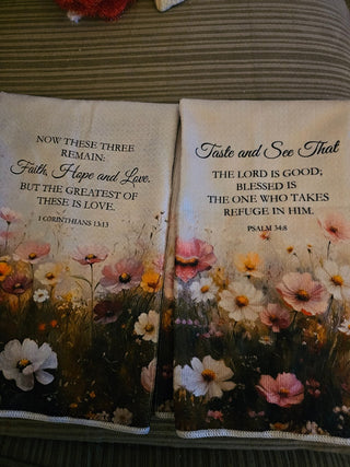 Kitchen Towels w/ Scriptures set of 2 RSV