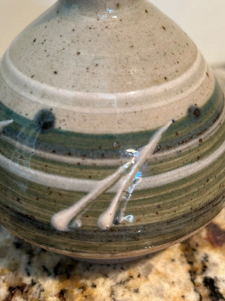 Small Pottery Vase, Green Speckled   MTS