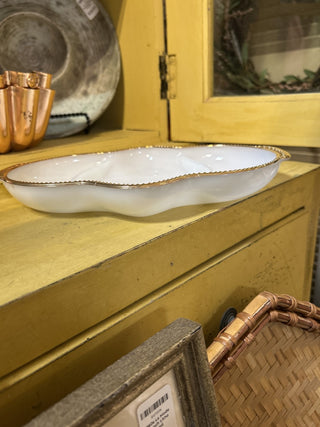 12F Fire King Milk Glass 11" Divided Relish Tray|70839