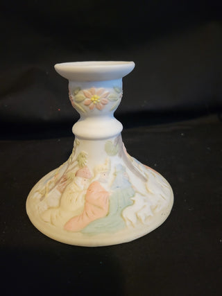 1982 Lefton Hand Painted Nativity Scene Candle Holder RCD|130620