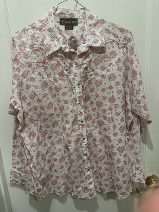 Ariat Women's Floral & Rhinestone Shirt Size XXL /TTG