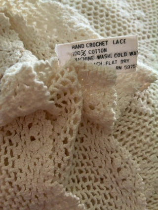Hand crochet lace fabric