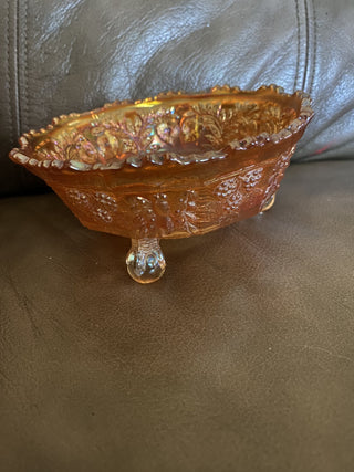 Fenton Marigold Carnival Glass footed bowl