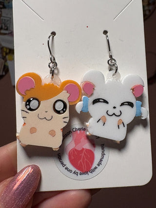 Hamtaro and Bijou Mismatched Dangle Earrings MTS|145183
