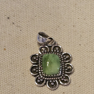 Sterling green turquoise pendant