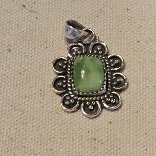 Sterling green turquoise pendant