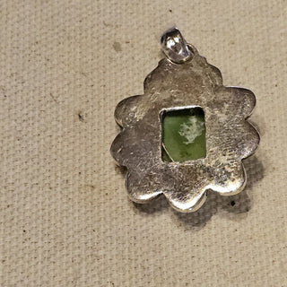 Sterling green turquoise pendant