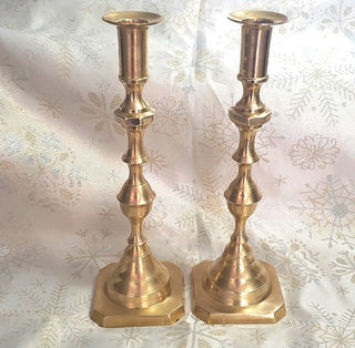 Vtg Brass Pair of 2 Candlestick Holders- RSV