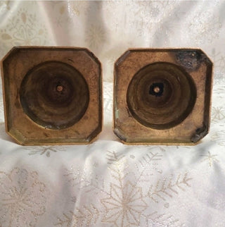 Vtg Brass Pair of 2 Candlestick Holders- RSV