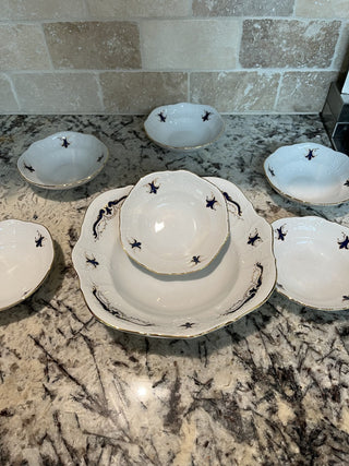 Bernadotte Blue 7 Pc Set Salad/Pasta/Fruit Bowls RCD