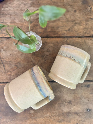 10H Signed pair pottery mugs  MTS