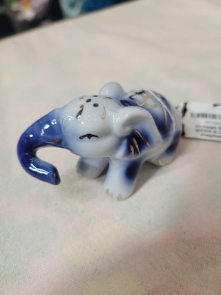Vintage Blue White & Gold Elephant|53986