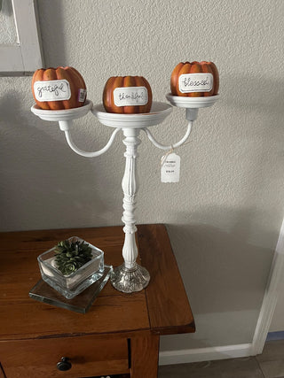 Fall Candle Holder grateful, blessed & thankful RCD