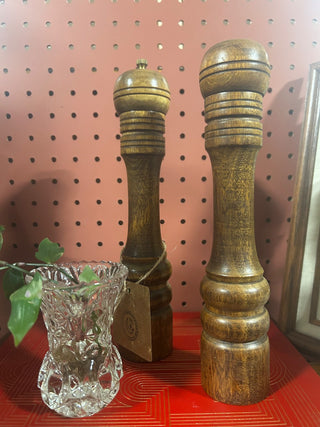 10H Vintage Wood Salt & Pepper shaker MTS|112834