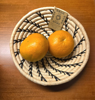 Handwoven African raffia Basket Bowl - Artisan Decorative Piece