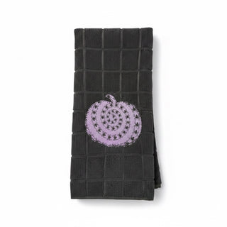 Halloween Black Terry Cloth Pumpkin Kitchen Towel