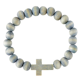 CROSS BEAD BRACELET - BLUE