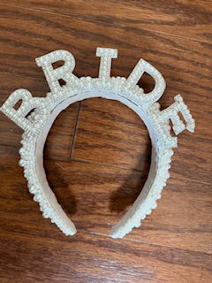 Beaded BRIDE headband