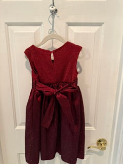 Burgandy Holiday Dress - Girls Sz 5