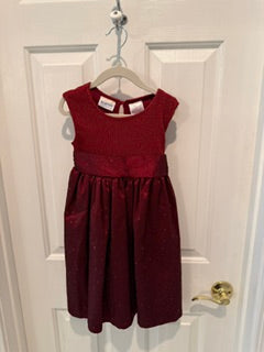 Burgandy Holiday Dress - Girls Sz 5