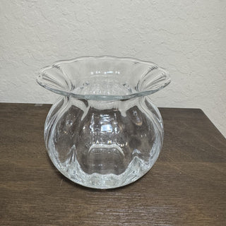 Vtg Orrefors Sweden Ribbed Anemone Glass Vase MTS|115718