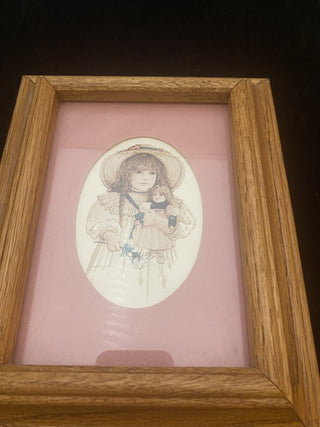 Signed Jan Hagara 1984 print girl and doll RCD|49527