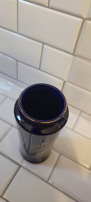 JMD- Vtg. Bijutsu Toki Floral Cobalt Vase