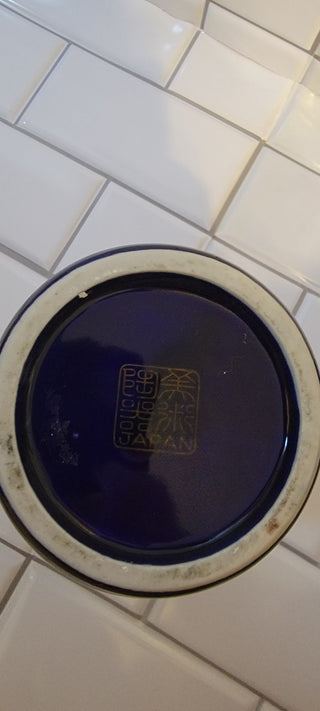 JMD- Vtg. Bijutsu Toki Floral Cobalt Vase
