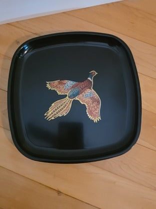 RF Vintage Square Couroc Dish - R.N. Pheasant