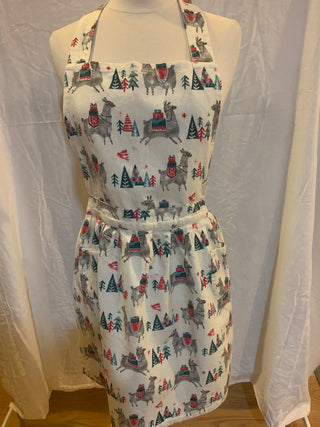 LLama Christmas apron w/pockets MTS|141386