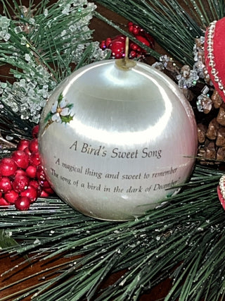 Vtg Holiday Greetings Satin Ornament with Cardinal by Ambassador RSV|128433