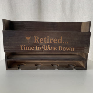 Wine glass wall hanging storage, wood RSV