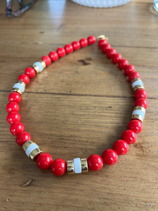 Vtg. Red & Gold Napier Necklace MTS