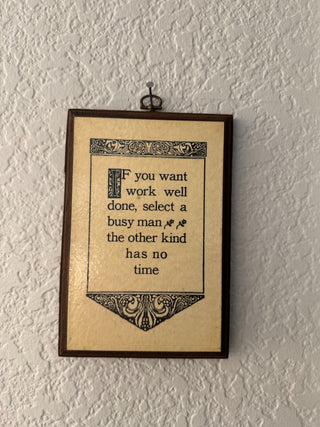 wooden plaque w/saying