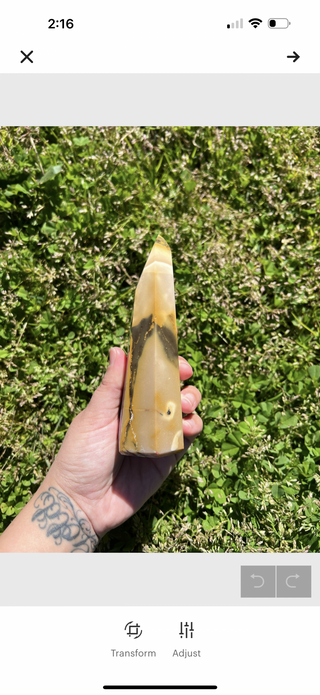 Tall Yellow Brazilian Mookaite Jasper Tower|52558