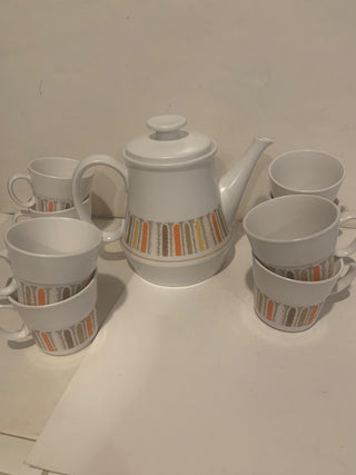 MCM Noritake Tea pot & 6 cups MadiGras MTS|135029