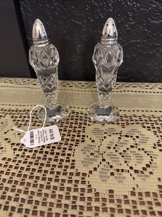 Vintage Crystal Cut Salt and Pepper Shakers set of 2 -RCD|126008
