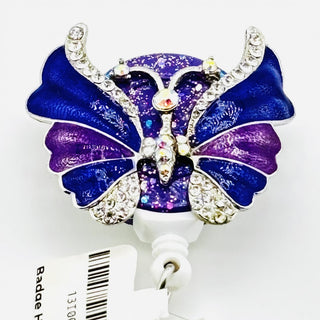 Purple Butterfly Retractable Badge Holder on a Belt Clip|76226