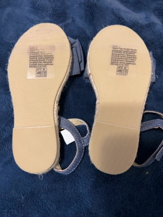 NEW Janie And Jack Bow Chambray Espadrille Sandals Sz 9