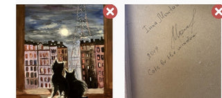 Cats by the window (2019) Acrylic painting by Inna Motano signed #62 VV MTS|131748