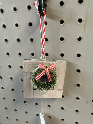 Ornament Rustic Mini Silver Square Window RCD|126680