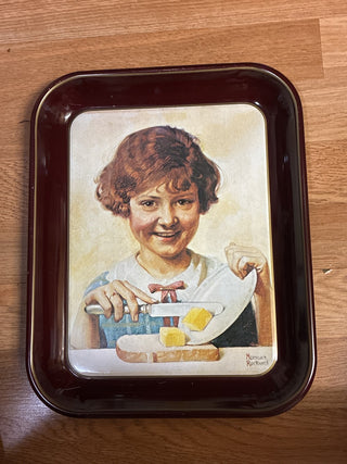Norman Rockwell 1975 butter girl tray RCD|132559