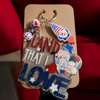 Keychain/Bag Tag: Land That I Love with Gnomes 3" Charm RSV|84628