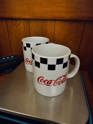 Checkered Coca-Cola Mugs Set/2|93577