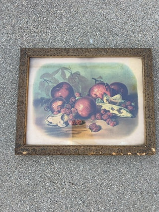 JP Vintage Frame with vintage framed still-life print of fruit