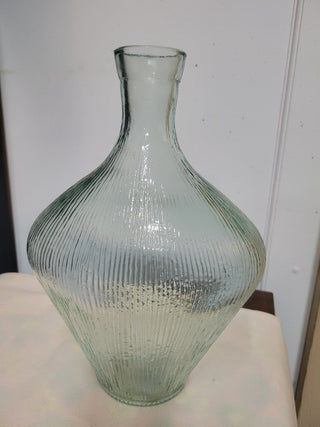11" Tall Striped Green Vase RCD|60882