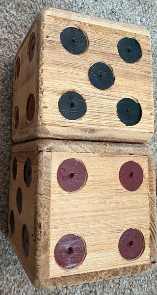 2 dice with red and black dots RSV (set)|86850