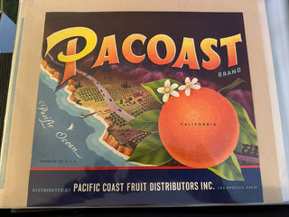 Pacoast Authentic Citrus Farm Crate Label EC070 MTS|100352