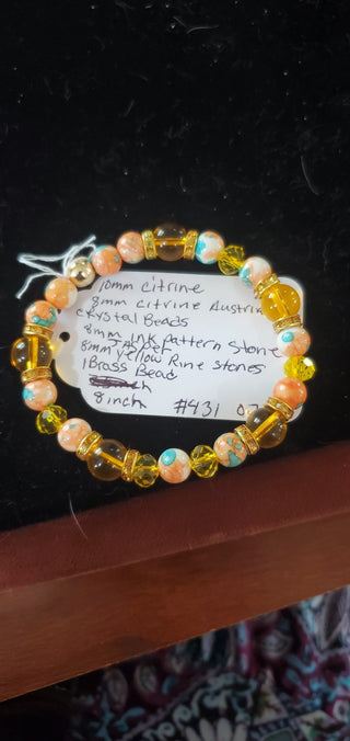 Bracelet #431 10mm citrine