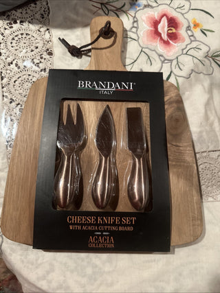 Wooden Cheese Cutting Board Knife set 12.5 X 9"|67031